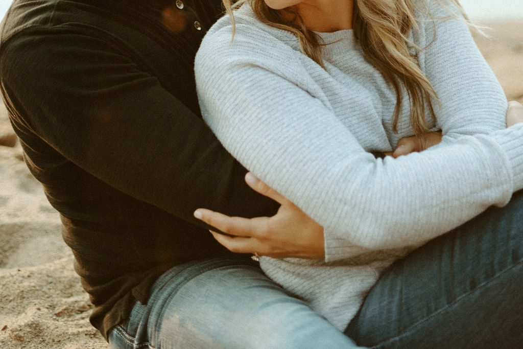 Stillwater, Minnesota Engagement Photos with Couple on a Beach