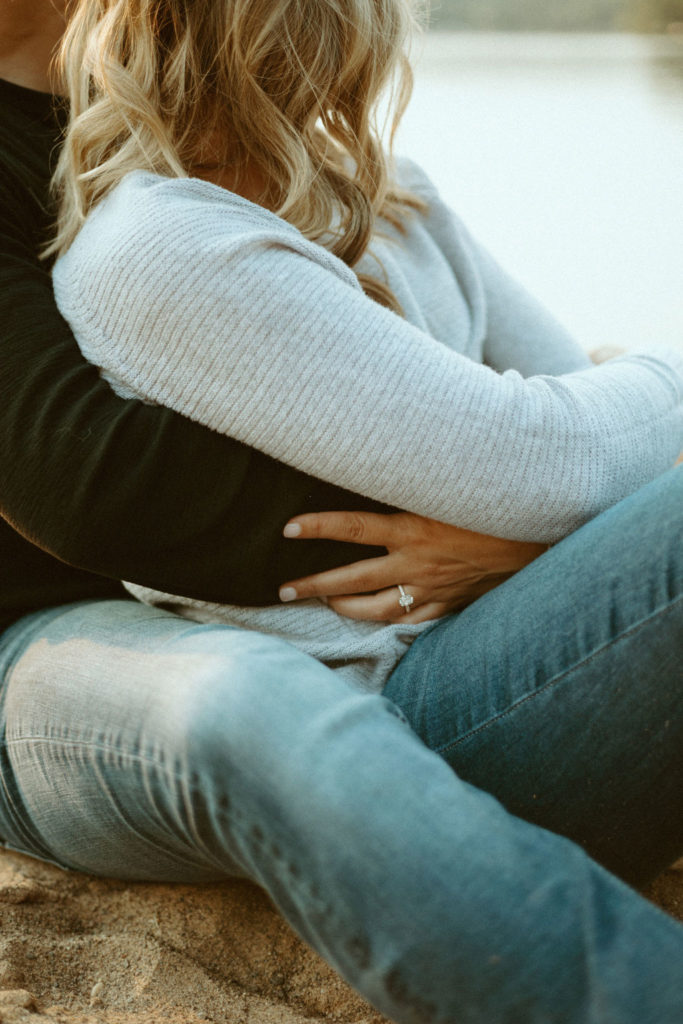Stillwater, Minnesota Engagement Photos with Couple on a Beach