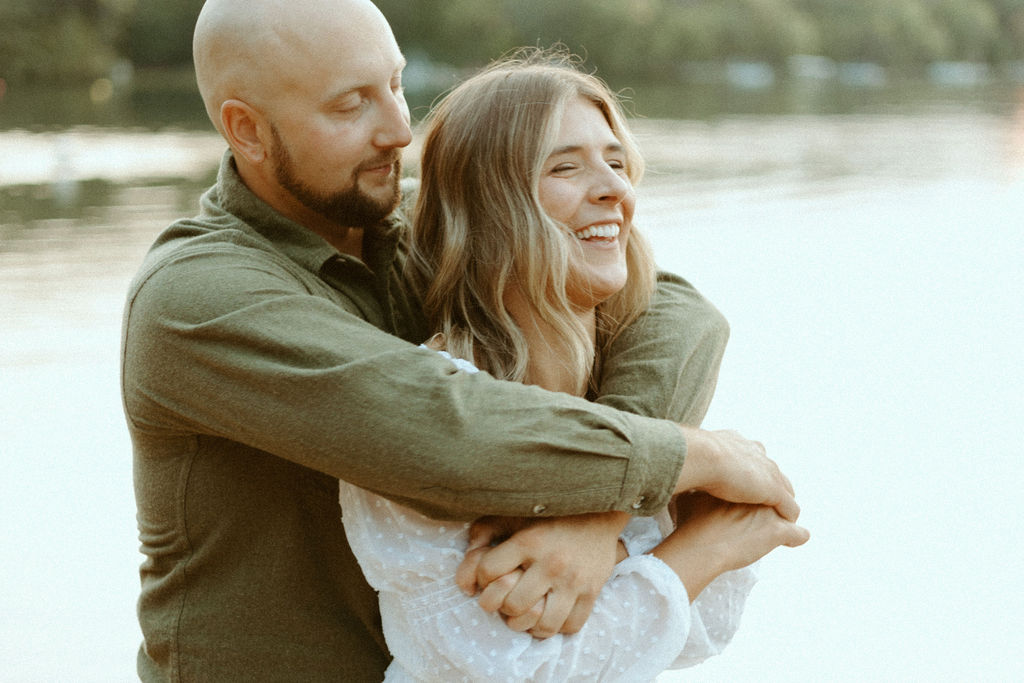 Stillwater, Minnesota Engagement Photos with Couple on the Beach