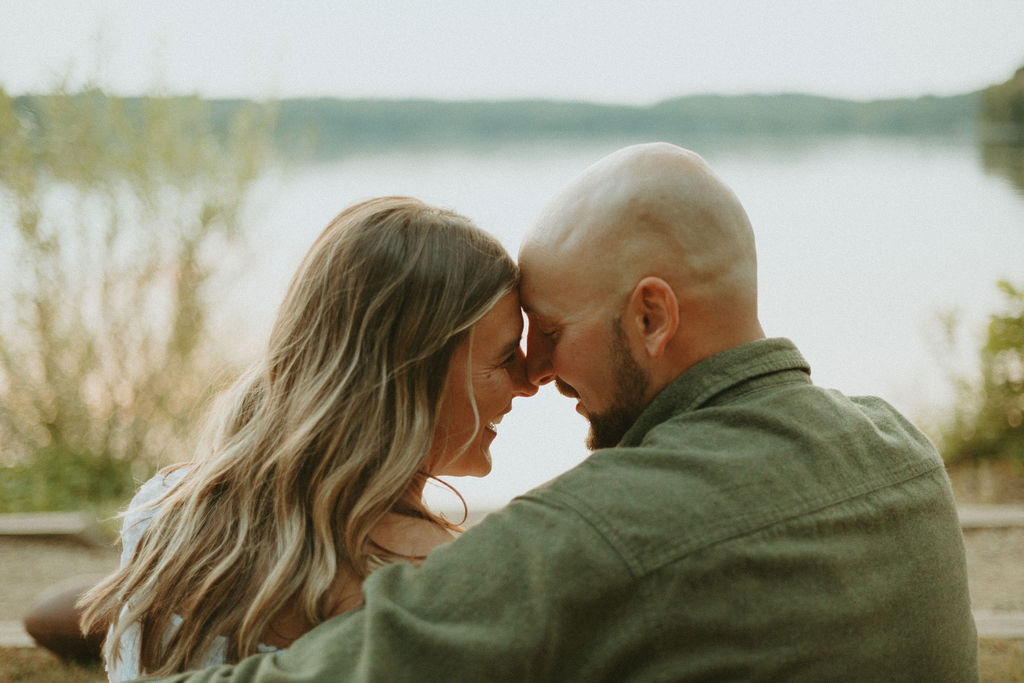 Stillwater, Minnesota Engagement Photos with Couple on the Beach